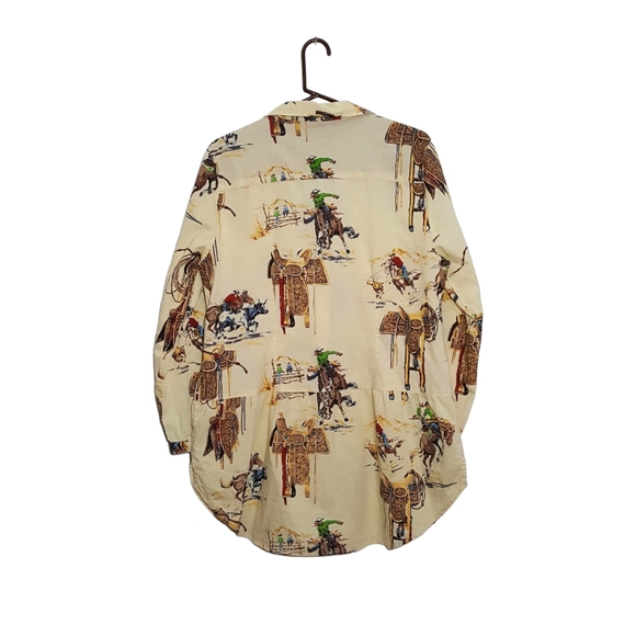 Tasha Polizzi western rodeo button front tab sleeve tunic shirt size XL - Picture 5 of 14